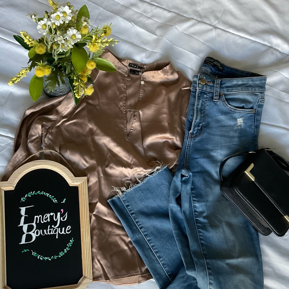 Stunning copper silk blouse